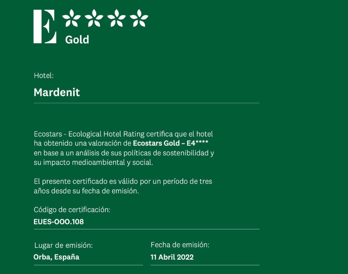 Mardenit Hotel Boutique (Adults Only) Orba Экстерьер фото